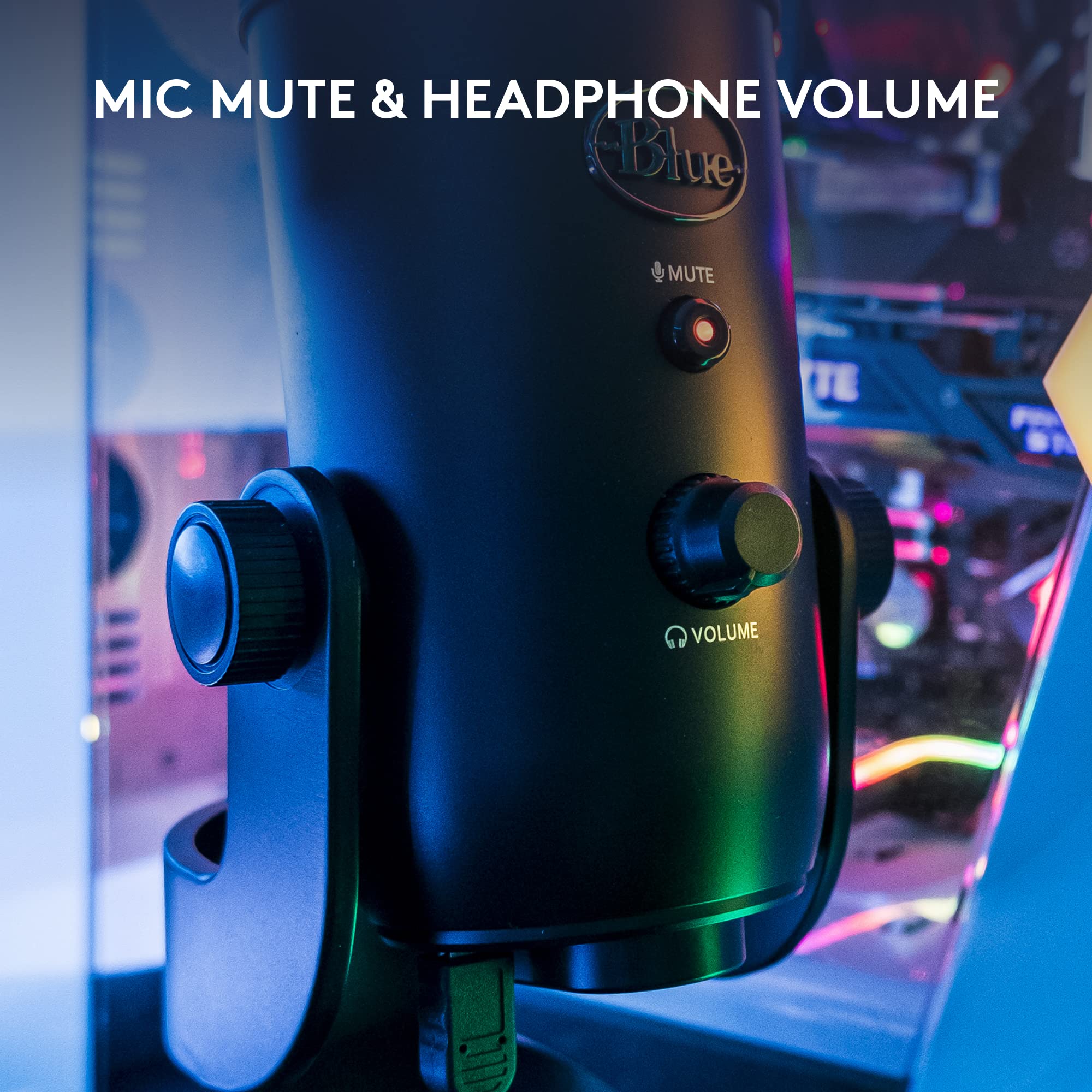 Logitech Creators Blue Yeti USB Microphone for PC, Mac, Gaming, Recording, Streaming, Podcasting, Studio and Computer Condenser Mic with Blue VO!CE effects, 4 Pickup Patterns, Plug and Play - Blackout - Image 8