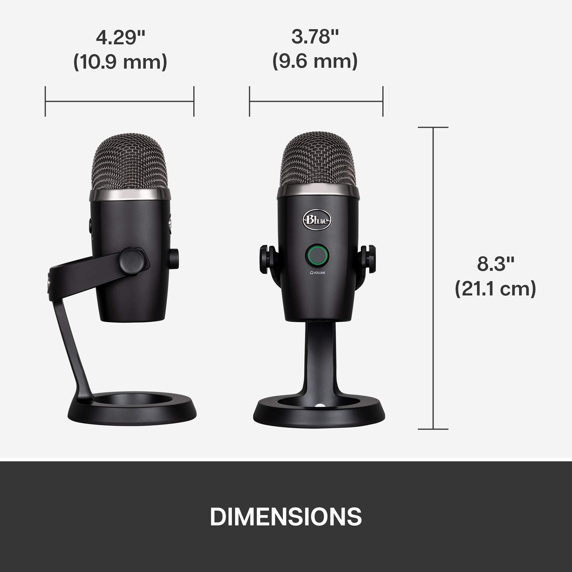 Logitech for Creators Blue Yeti Nano USB Microphone for Gaming, Streaming, Podcasting, Twitch, YouTube, Discord, Recording for PC and Mac, Plug & Play -Blackout - Image 10