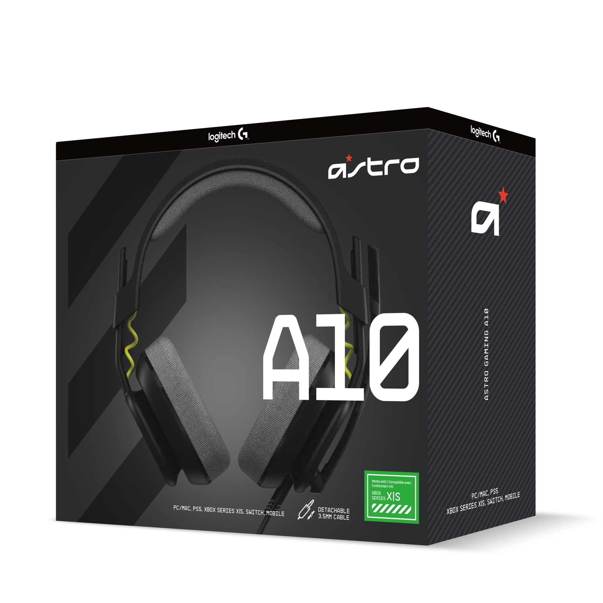 Logitech G Astro A10 Gen 2 Cross-Platform Wired Gaming Headset for PlayStation 5/4, Xbox S|X, Nintendo Switch, PC: 3.5mm Headphone Jack, 32mm Drivers, Flip-to-Mute Mic, Over-Ear - Black/Xbox Edition - Image 11