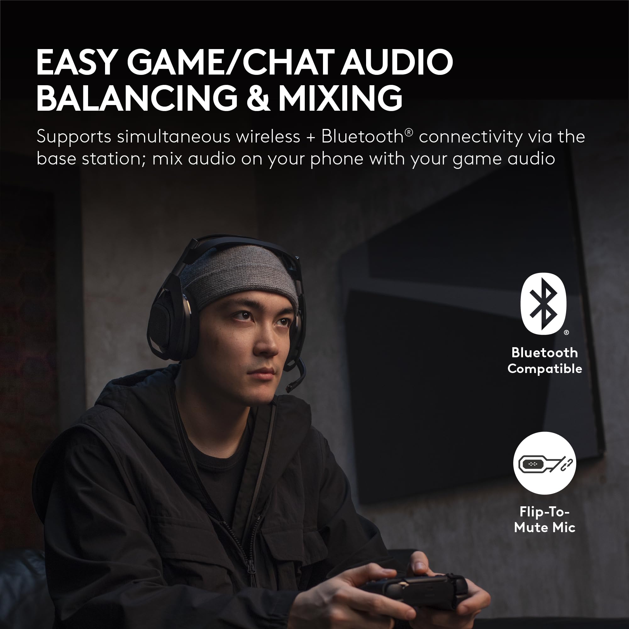 Logitech G Astro A50 X Multi-Platform Wireless Gaming Headset + Base Station for PS5/Xbox/PC: PLAYSYNC Video & Audio Switcher, HDMI 2.1 4K 120Hz VRR, <24bit/48kHz, 24hr Battery, 2.4GHz & BT - Black - Image 4