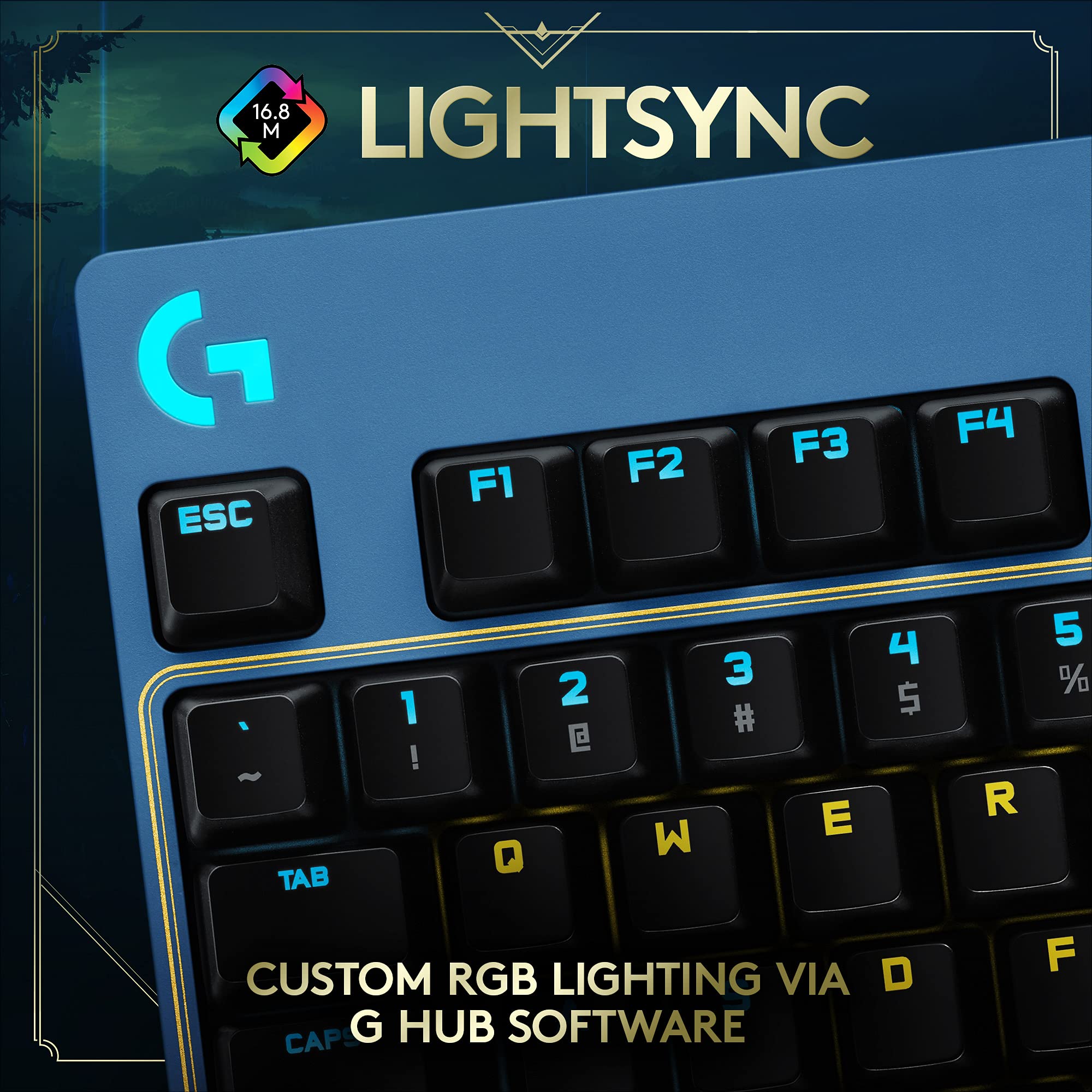 Logitech G PRO Mechanical Gaming Keyboard - Ultra-Portable Tenkeyless Design, Detachable USB Cable, LIGHTSYNC RGB Backlit Keys, Official League of Legends Edition - Image 6