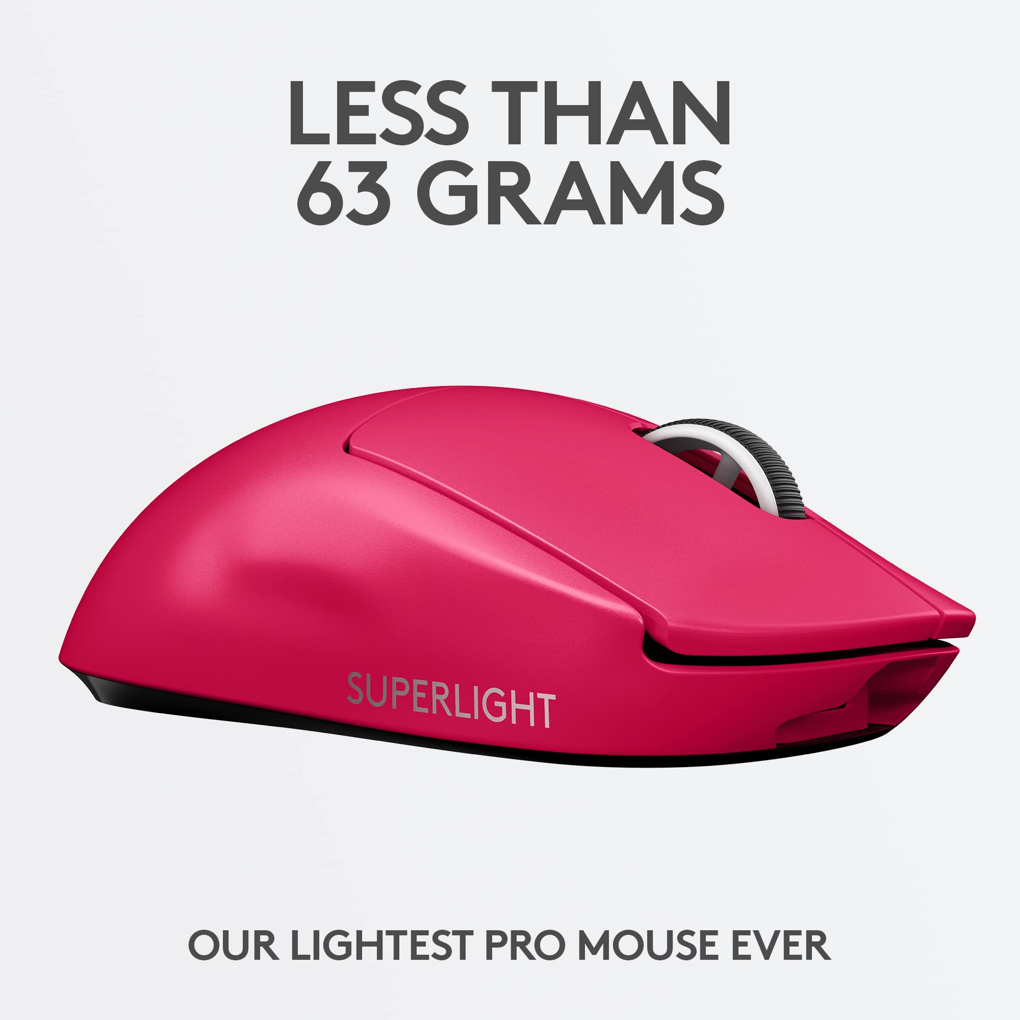 Logitech G PRO X Superlight Wireless Gaming Mouse, Ultra-Lightweight, Hero 25K Sensor, 25,600 DPI, 5 Programmable Buttons, Long Battery Life, Compatible with PC/Mac - Magenta - Image 4