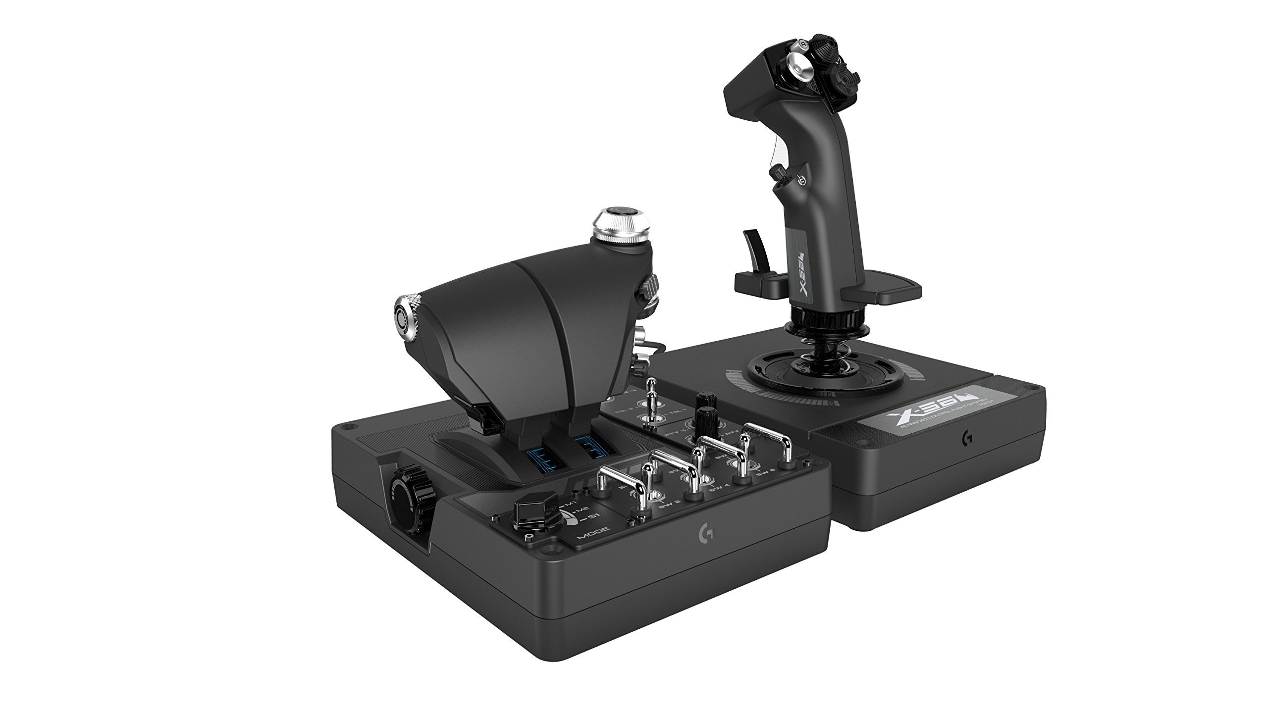 logitech G X56 H.O.T.A.S Throttle and Joystick Flight Simulator Game Controller + Pro Flight Rudder Pedals Bundle - Image 5
