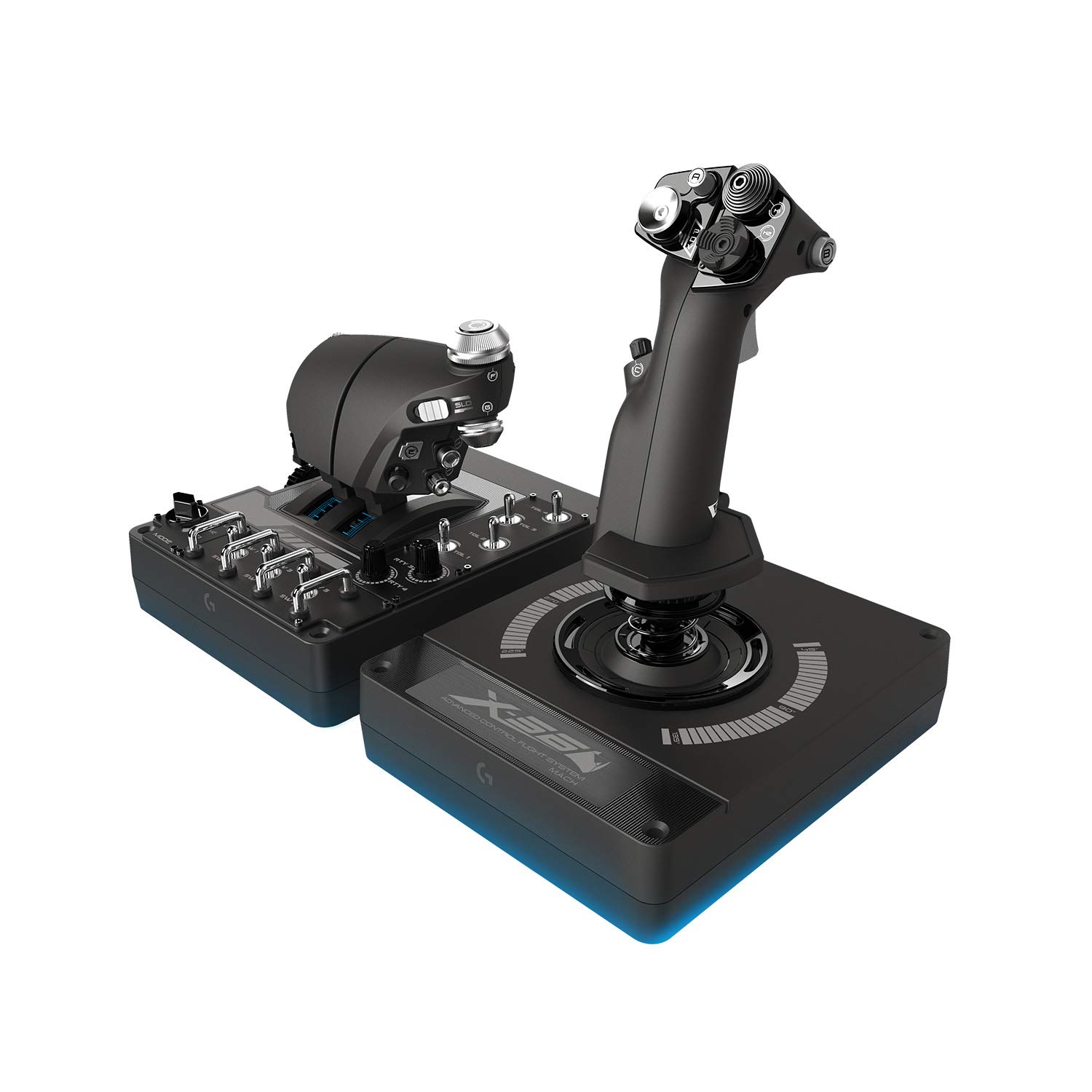 logitech G X56 H.O.T.A.S Throttle and Joystick Flight Simulator Game Controller + Pro Flight Rudder Pedals Bundle - Image 7