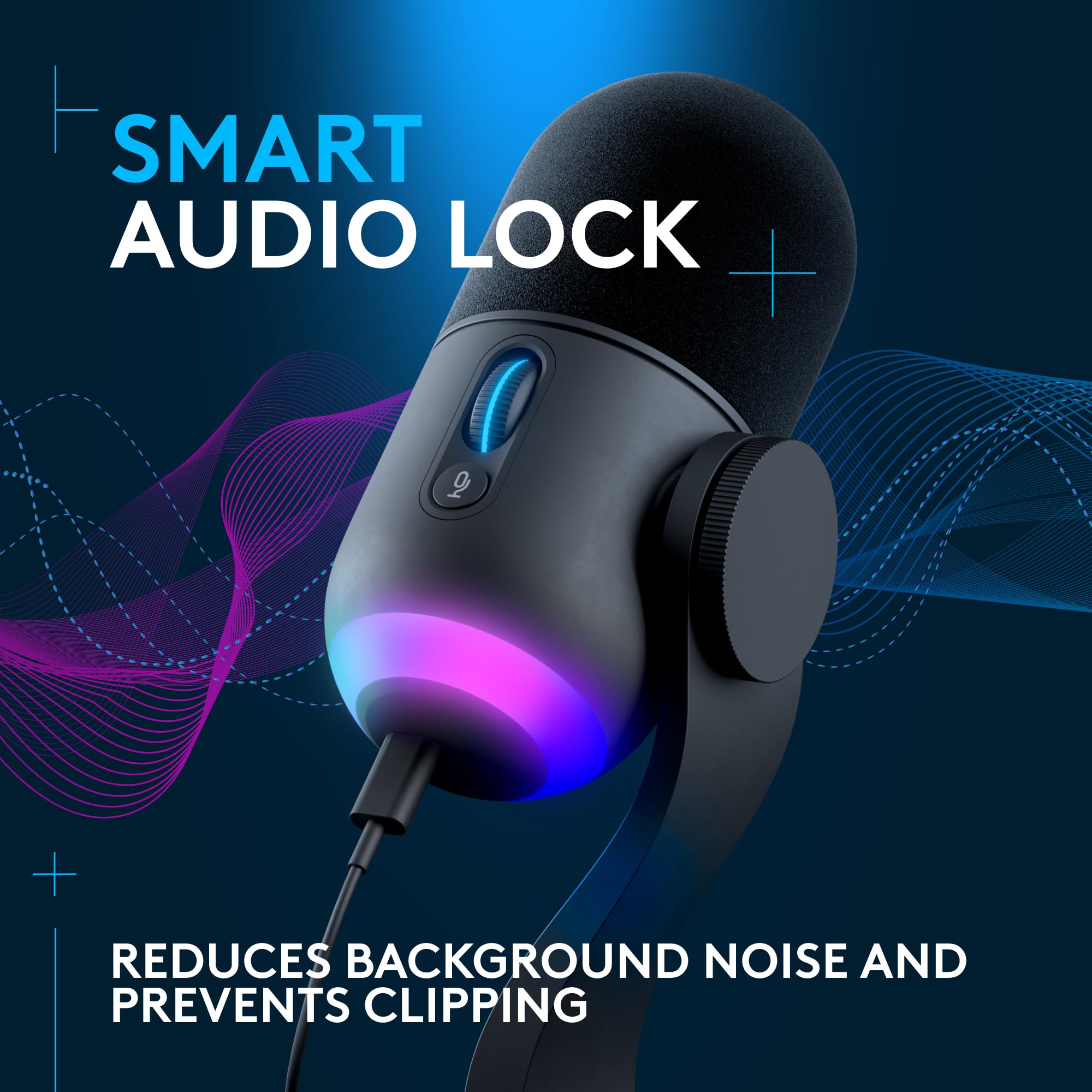 Logitech G Yeti GX Dynamic RGB Gaming Microphone with LIGHTSYNC, USB Mic for Streaming, Supercardioid, USB Plug and Play for PC/Mac - Black - Image 5