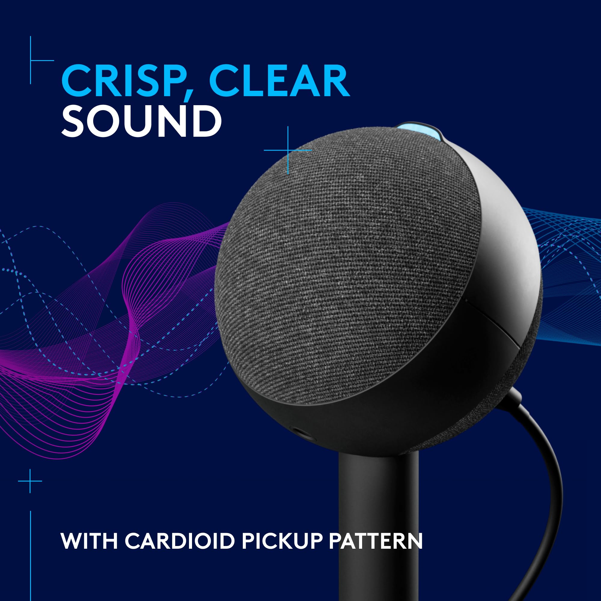 Logitech G Yeti Orb Condenser RGB Gaming Microphone with LIGHTSYNC, USB Mic for Streaming, Cardioid, USB Plug and Play for PC/Mac - Black - Image 3