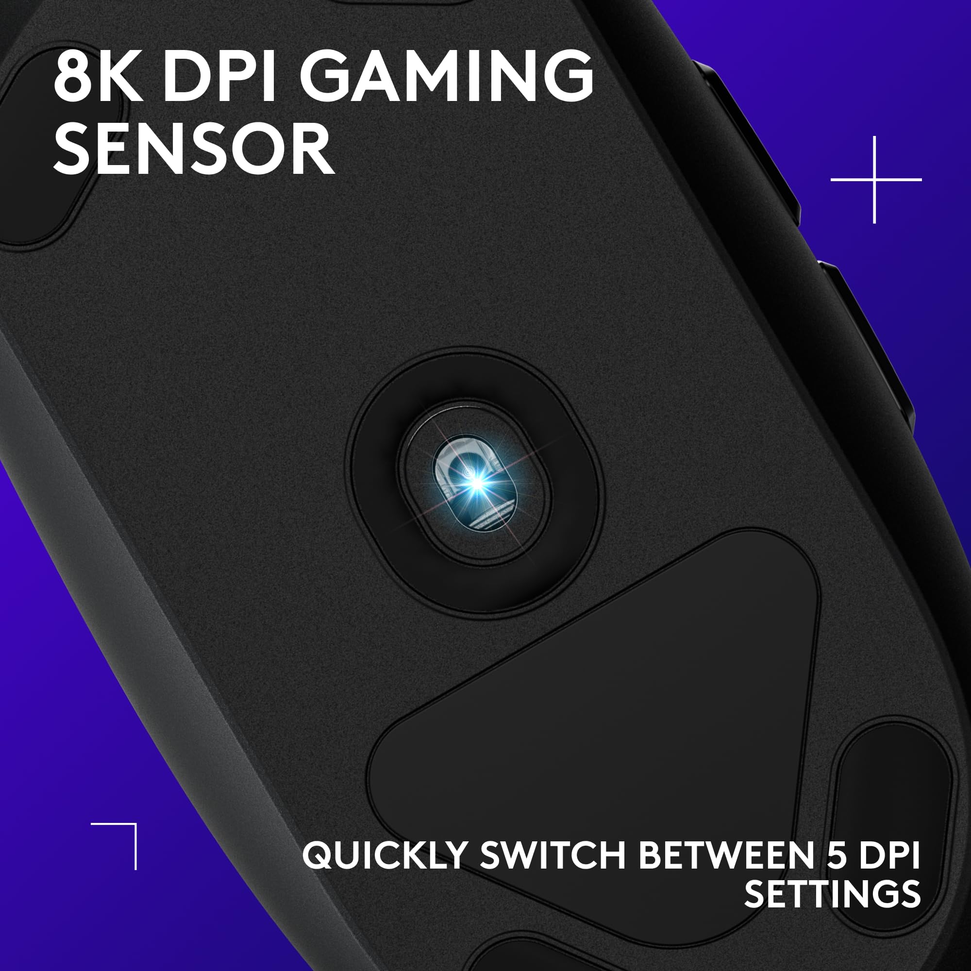 Logitech G203 Wired Gaming Mouse, 8,000 DPI, Rainbow Optical Effect LIGHTSYNC RGB, 6 Programmable Buttons, On-Board Memory, Screen Mapping, PC/Mac Computer and Laptop Compatible - Black - Image 3