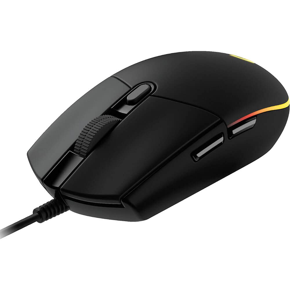 Logitech G203 Wired Gaming Mouse, 8,000 DPI, Rainbow Optical Effect LIGHTSYNC RGB, 6 Programmable Buttons, On-Board Memory, Screen Mapping, PC/Mac Computer and Laptop Compatible - Black - Image 4