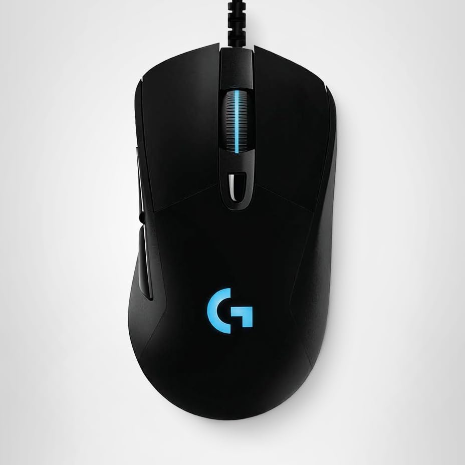 Logitech G403 Hero 25K Gaming Mouse, Lightsync RGB, Lightweight 87G+10G Optional, Braided Cable, 25, 600 DPI, Rubber Side Grips, Black - Image 10