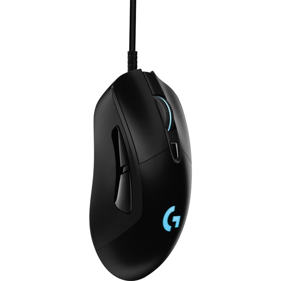 Logitech G403 Hero 25K Gaming Mouse, Lightsync RGB, Lightweight 87G+10G Optional, Braided Cable, 25, 600 DPI, Rubber Side Grips, Black - Image 4