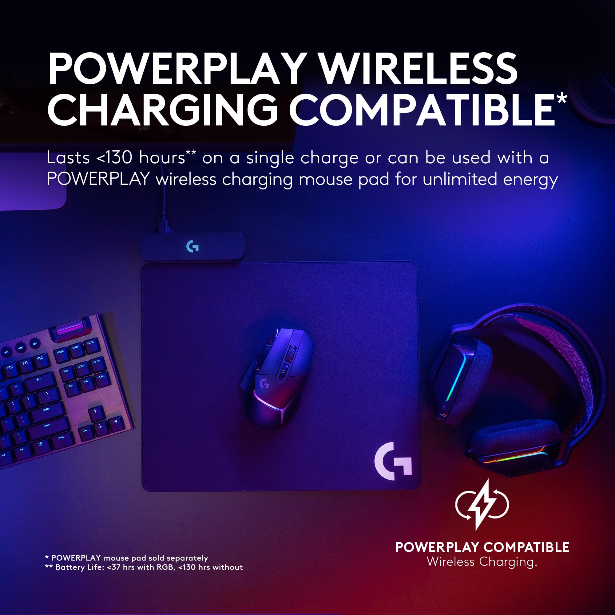 Logitech G502 X Plus Wireless Gaming Mouse: Optical Switches, LIGHTSYNC RGB, 13 Buttons, Infinite Scroll Toggle, <130 hr Battery Life, USB-C, PowerPlay Wireless Charging Capable, for PC/MacOS - Black - Image 6