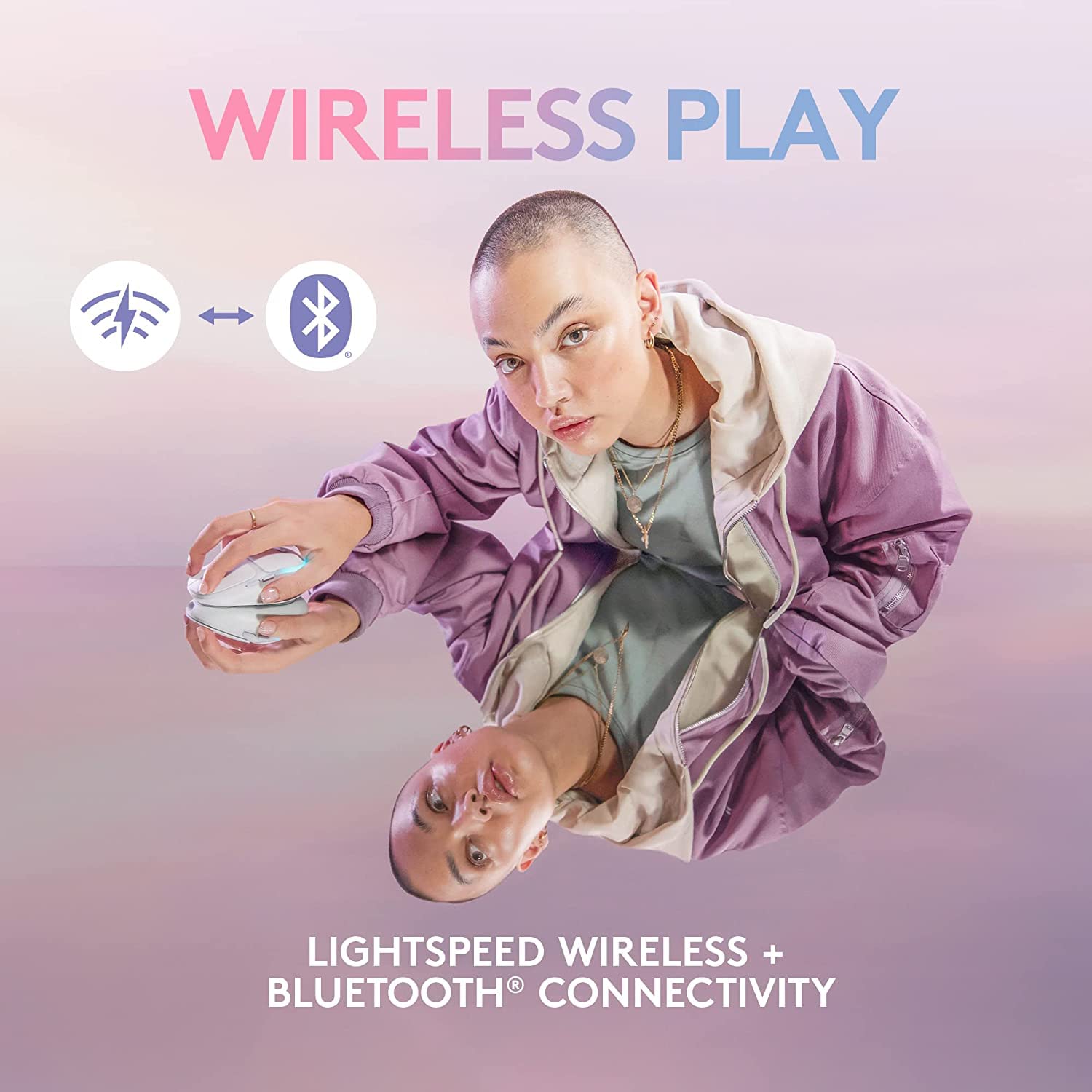 Logitech G705 Wireless Gaming Mouse, Customizable LIGHTSYNC RGB Lighting, Lightspeed Wireless, Bluetooth Connectivity, Lightweight, PC/Mac/Laptop - White Mist - Image 3