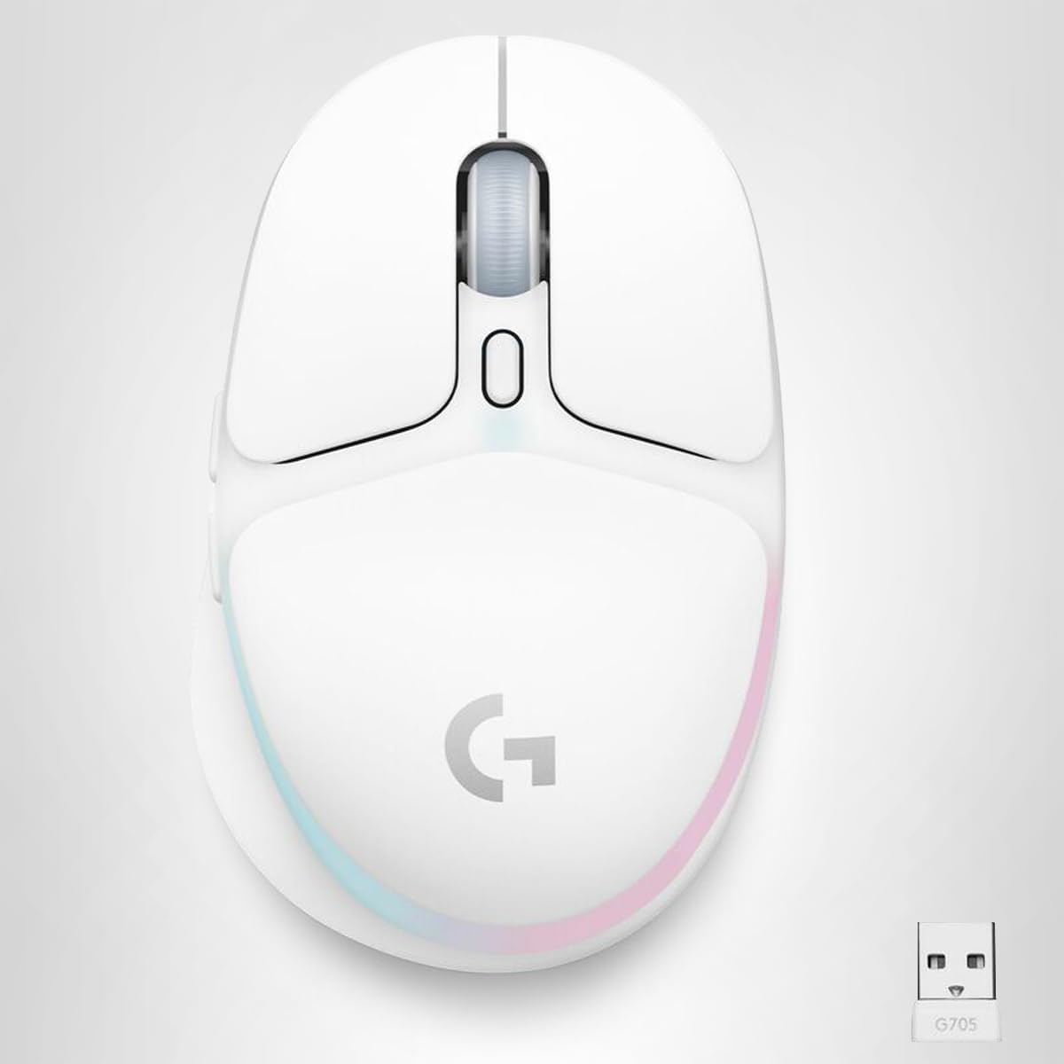 Logitech G705 Wireless Gaming Mouse, Customizable LIGHTSYNC RGB Lighting, Lightspeed Wireless, Bluetooth Connectivity, Lightweight, PC/Mac/Laptop - White Mist - Image 9