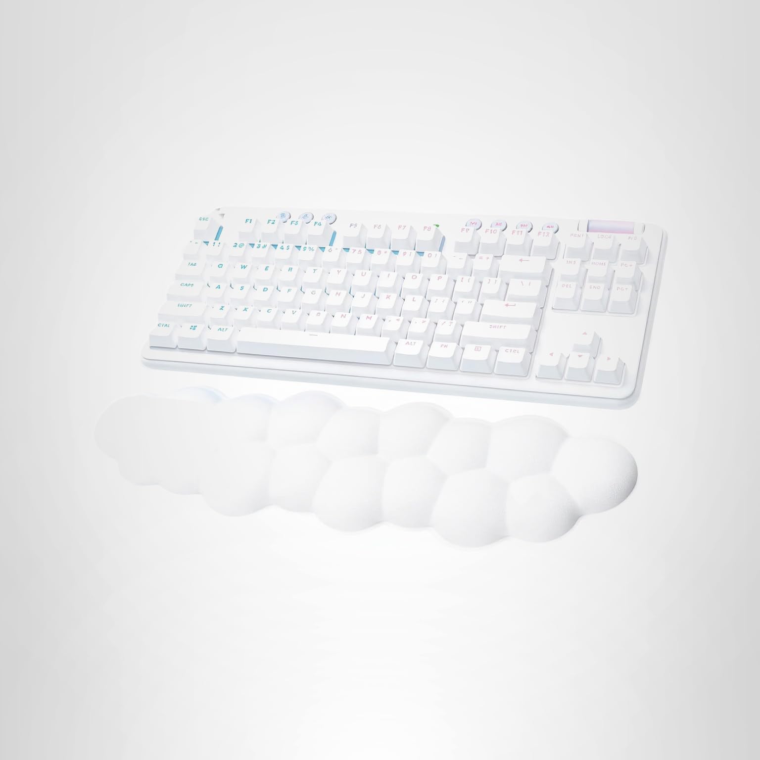Logitech G715 Wireless Mechanical Gaming Keyboard with LIGHTSYNC RGB, Lightspeed, Tactile Switches (GX Brown), and Keyboard Palm Rest, PC/Mac Compatible - White Mist - Image 10