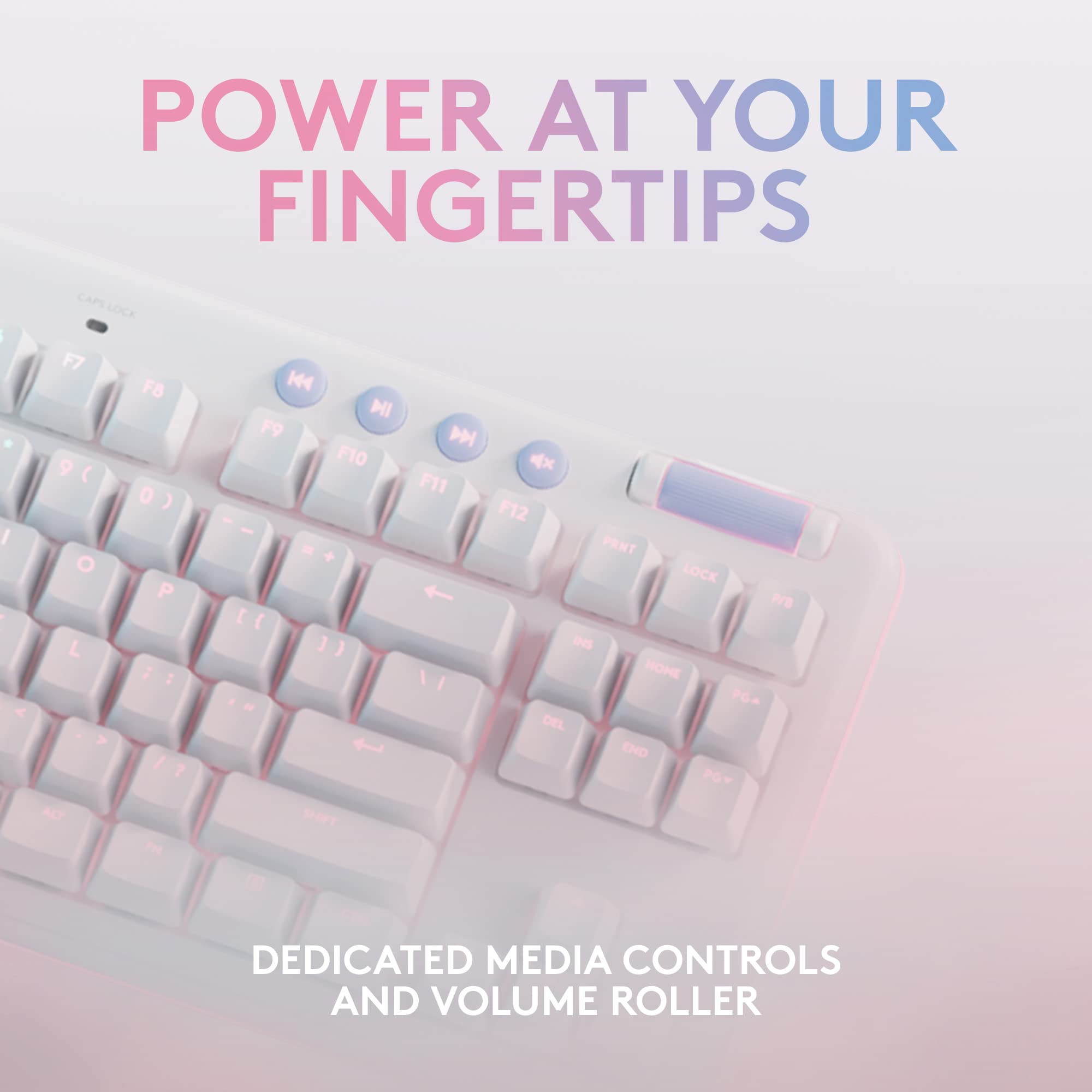 Logitech G715 Wireless Mechanical Gaming Keyboard with LIGHTSYNC RGB, Lightspeed, Tactile Switches (GX Brown), and Keyboard Palm Rest, PC/Mac Compatible - White Mist - Image 7