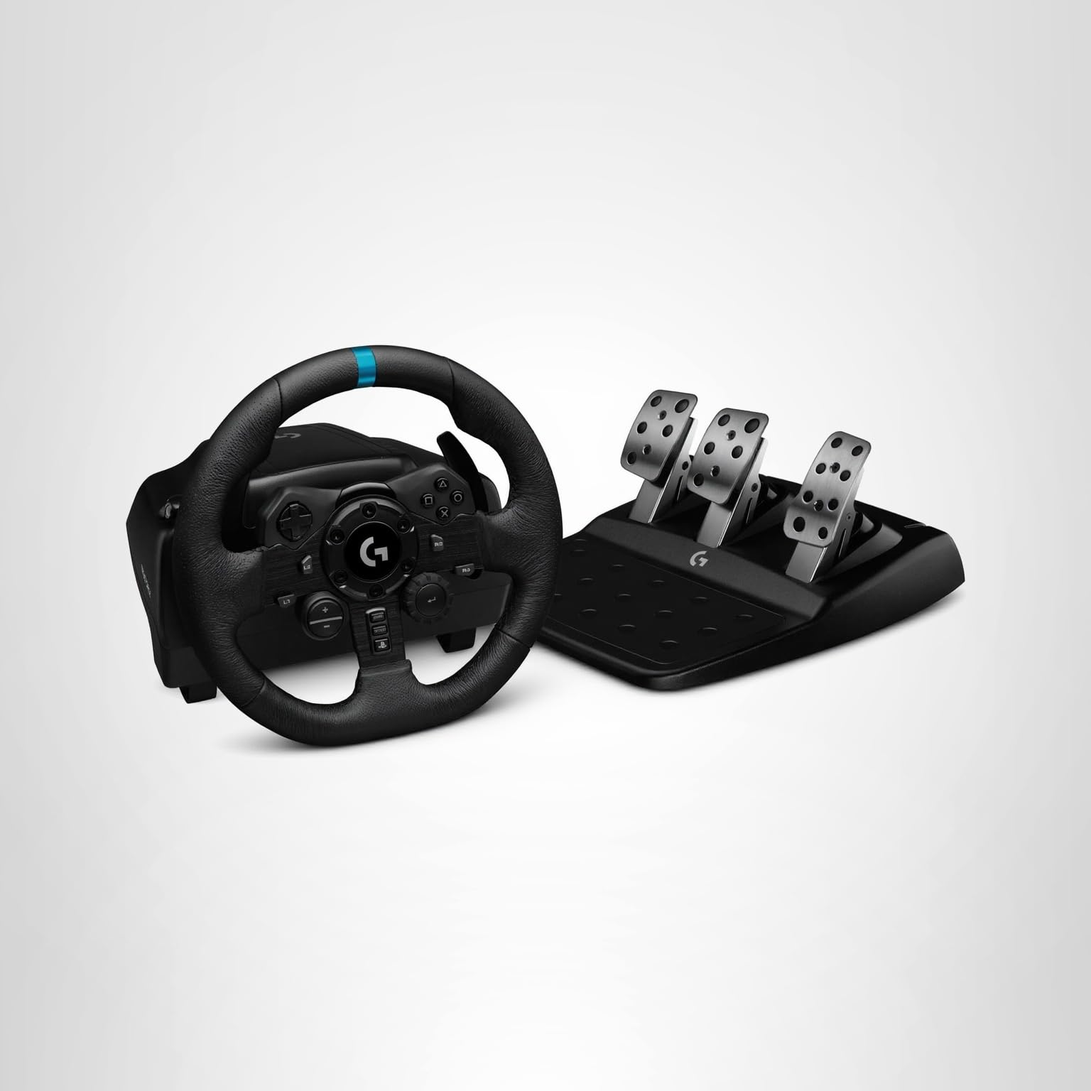 Logitech G923 Racing Wheel and Pedals, TRUEFORCE up to 1000 Hz Force Feedback, Gaming Steering Wheel PS5, PS4, PC, Mac, Genuine Leather- Black - Image 11